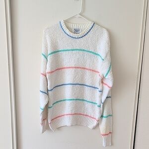 Vintage Private Club Womens Mens Medium Sweater Cotton Cottage Coastal Beach